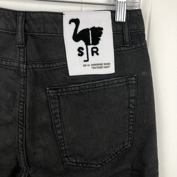 Sandrine Rose + Free People Straight Leg Black Jeans Button Fly Size 24 - Picture 8 of 11